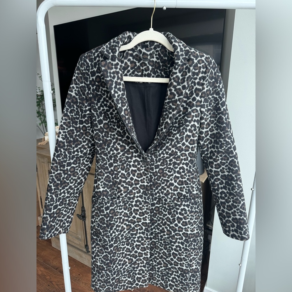 Allsaints Leopard Print Peacoat